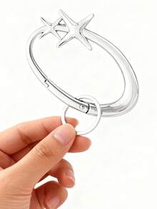 Móc khóa hình ngôi sao oval bằng hợp kim kẽm - Hợp kim kẽm bền chắc, dây đeo DIY, móc khóa kim loại, móc khóa, phụ kiện trang trí túi xách, phụ kiện trang trí ví, móc treo túi, hoàn hảo để phối với túi xách và thắt lưng, lý tưởng cho các hoạt động ngoài trời. - Nhiều màu - Xem 4