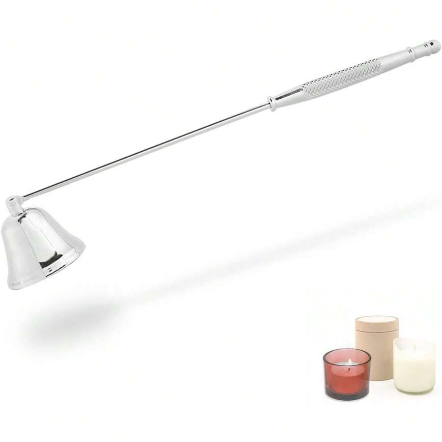 Cubierta de Apagavelas, Apagallamas de Mecha de Acero Inoxidable, Apagador de Velas Cortador de Mecha Cubierta de Vela para Apagar la Llama de la Vela de Forma Segura (Plata) - 1 - Ver 1