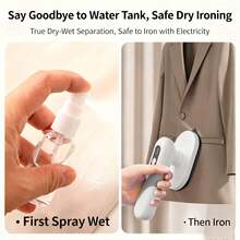 升级版便携式迷你蒸汽熨斗 - 180°旋转手持式衣物蒸汽熨斗，可折叠设计，专业服装蒸汽熨斗，可充电，方便旅行，小巧便携 | 结构坚固耐用，衣物蒸汽熨斗