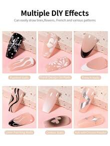 RS NAIL Crema de pintura de uñas sólida RSNAIL en negro y blanco para dibujar, pintar flores y arte de uñas para salón y hogar, manicura DIY que se retira con remojo y cura con luz UV