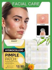 48 Stücke/12 Stücke traditionelle chinesische Medizin Akne Pflaster, mit Beifuß, Teebaum-Öl, Honig-Essenz, Hydrokolloid-Material, alkoholfrei, ermüdungslindernd, entspannend