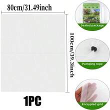 [Bolsa de red de PP blanca] Bolsa de red de protección de plantas de PP blanco resistente | Barrera multiusos contra pájaros e insectos, adecuada para árboles, verduras, fresas, uvas | Diseño con cordón de tracción