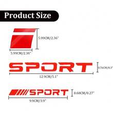 Pincuttee 14pcs Car Decal Stickers,Wheel Rim Decal Sticker,Sport Logo Reflective Stickers,Sport Emblem Car Rear Bumper Sticker,Rear Mirror Decals For Vehicles(Red,14PCS)