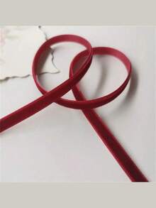 1 Roll Of 5 Yards Luxurious Burgundy Velvet Ribbon Soft, Single-Sided, And Durable, Suitable For Gift Wrapping, DIY Jewelry Making, Christmas Tree Decoration, Wedding Scene Arrangement, And Home Decor Perfect For Making And Decorating Christmas Ornaments, Christmas Pajamas, Christmas Gifts And Decorations, Valentine's Day Decorations, Valentine's Day Gifts, And Valentine's Day Accessories. - Multicolor - View 6