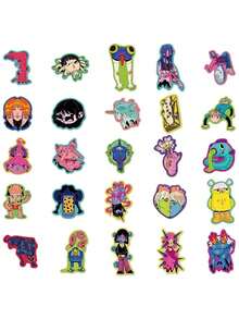 50pcs Creative Abstract Sticker Set For Diary, Notebook, Phone Case, Laptop, Skateboard, Luggage, Water Bottle Decoration,School Supplies,Back To School - Nhiều màu - Xem 5