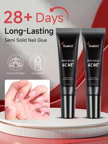 2pccs/1pc Super Strong Nail Glue 15g For Press On Nails - Quick Drying, Semi Solid, Long Lasting, No UV Light Needed