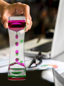 1 pieza Temporizador de líquido acrílico - Temporizador de gota de aceite de doble color - Temporizador decorativo para escritorio, estantería y mesita de noche - Sin batería - Regalo único para el Día de la Madre y el Día de San Valentín - Multicolor - Ver 10