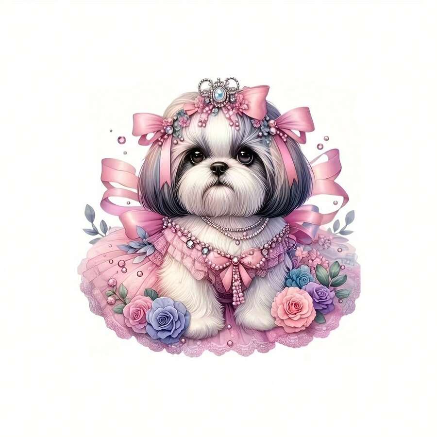 1张/2张/3张粉色小狗熨烫贴纸 - 热转印贴纸，适用于DIY枕头、T恤、衣服、帆布包、连帽衫、背包、牛仔裤