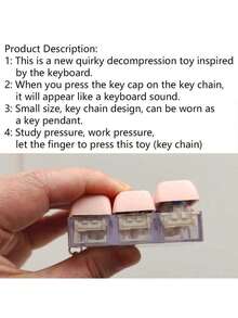 猫形钥匙扣减压指尖玩具，机械键盘开关测试器，钥匙扣，桌面装饰，手机挂饰，创意新奇抗焦虑指尖玩具，手机配件