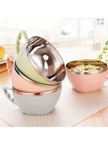 不锈钢保温面碗带盖 - 双层防漏设计，适合盛装热食、方便面和外卖 - 经久耐用，易于清洁 - 是家庭、办公室、学校午餐盒、旅行食品容器的理想之选 - 彩色 - 查看 4