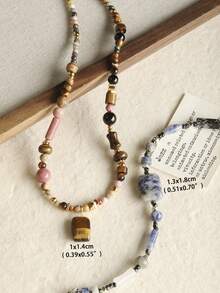 EECLYCJ 10/20 hạt đá tự nhiên hình chữ nhật 13*18mm hỗn hợp ngẫu nhiên DIY dạng hạt rời, pha lê tự nhiên, đá hình, mã não, mắt hổ, đá đốm, đá Aventurine xanh, đá thạch anh hồng, thạch anh tím, đá Sodalite nhiều màu hỗn hợp thương hiệu hòa bình may mắn năng lượng cho phụ nữ/bé gái/phụ nữ làm đồ trang sức vòng cổ vòng tay cổ điển Bohemian thủ công - 13*18mm - Xem 6