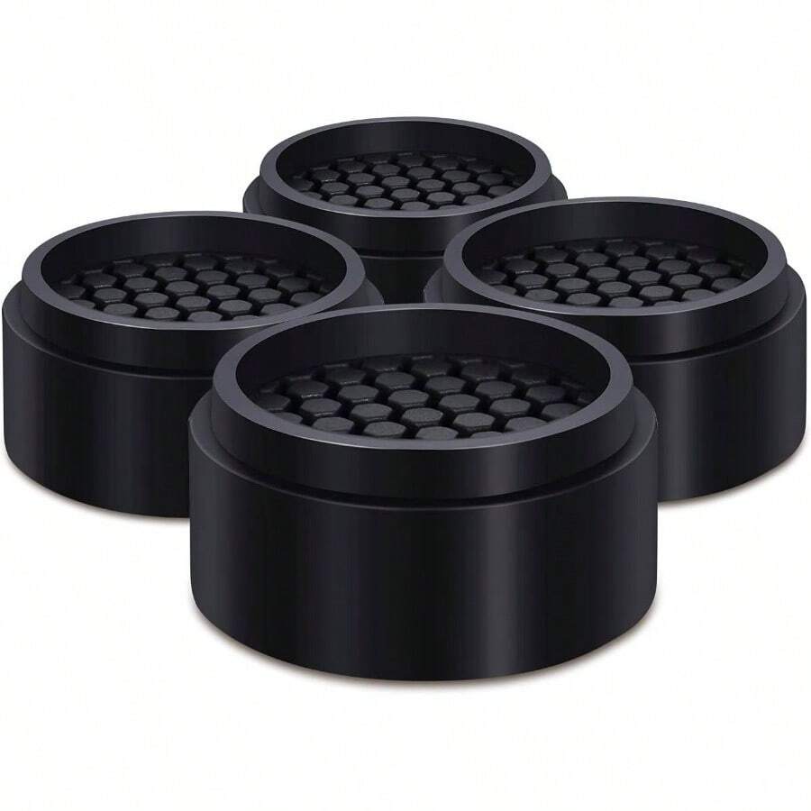4 Pack Adjustable Furniture Risers 1 Inch Round, Bed Risers Heavy Duty Anti Slip Rubber, Stackable Washing Riser Creates An Additional 1 2 Or 3 Sofa, Table, Desk, Chair Raisers - 4 Pcs - View 1