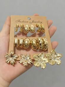 16 Stücke minimalistisches hochwertiges UV-beschichtetes CCB Harz Ohrstecker Set, C-förmiges Creolen Set, neue beschichtete Ohrringe für Frauen, Hip-Hop Schmuck, geometrische Ohrringe, Alltagsschmuck, Geschenk für Freundin/Familie/Freunde