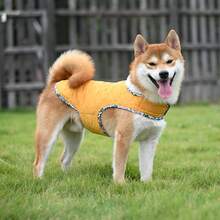 Warm Printed Dog Jacket, Thick Fleece Snow Coat With Adjustable Waterproof Zipper For Winter, Suitable For Medium To Large Dogs - Beige - View 9