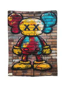 Kawss Kawaii Kaw Blanket Cartoon Print Flannel Blanket - Ultra Soft Anime Throw, The Thoughtful Gift For Christmas, Birthday, Halloween, For Sofa, Camping & Travel Comfort - màu đen - Xem 3