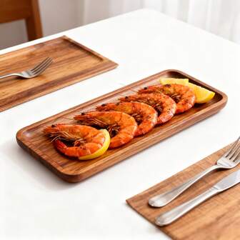 1pc, Creative Wooden Platters And Trays For Snacks, Bread, Cake, Desserts, Drinks, Coffee, Fruits, And More - Perfect For Packaging, Weeding, Birthdays, And Christmas Table Decoration - Solid Wooden Boards For Kitchen Supplies