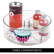 Versatile Divided 9-Inch Clear Lazy Susan Organizer - For Bathroom, Kitchen, Pantry Storage & Everyday Organization - 標準 - 查看 3