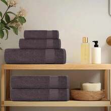vidaXL 6-Teiliges Handtuch-Set In Anthrazit, 360 G/M², 100% Baumwolle - Grey - View 3