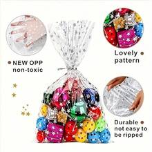 Star Shaped Transparent Resealable Bags - Reusable, Anti-Pollution OPP Plastic Gift Bags With Star Pattern, Suitable For Parties, Events And Crafts, Transparent Heart Design, Event Gift Bags | Heart Pattern Design | Plastic, Christmas, Halloween - Multicolor - View 3
