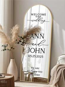 Customized Wedding Mirror Decal Welcome To Our Wedding Entrance Sign DIY Vinyl Mirror Sticker Wedding Logo Decoration Reception Signage Wedding Favours School Supplies - Multicolor - View 10