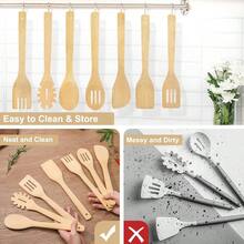[7-PCS] Wooden Spoons For Cooking Is For All Kitchen. Made From Bamboo Wood Wooden Spatula Wooden Spoon 11.8 In. And Non-Stick Surface Suitable For Home Chef Use Or Gift For Someone Special. - 如圖 - 查看 6