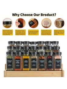 12pcs/24pcs Glass Spice Jars With Airtight Lids And Labels, 4oz Empty Square Containers Seasoning Storage Bottles With Label, Kitchen Gadgets, Cheapest Items, Kitchen, Christmas Gift