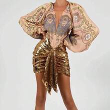 Europäischer und amerikanischer neuer Stil Urlaub Damenkleid Wunsch sexy Pailletten Damenrock Bodycon Party Midi-Rock