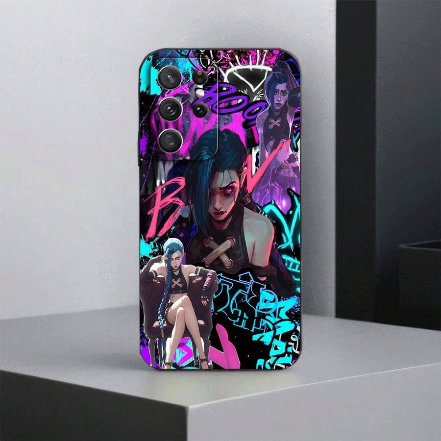 1 Pieza Funda de Teléfono de Personaje de Juego-Qini Diseñada para Samsung Galaxy S21 FE/S22/S22 Ultra/S23/S23 FE/S23 Ultra/S24/S24 Ultra/S25/S25 Ultra/S25 Plus/A15/A33/A50/A51/A52/A53/A54/A55/A60/A71/A73 con Cubierta Protectora de TPU Negra, Resistente a Impactos, Incluye Protección de Lente, Regalo Ideal para Cumpleaños y Festividades - Mezcla de colores - Ver 1