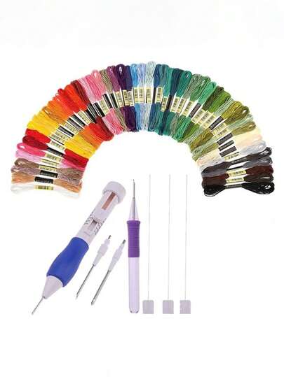 1 Set de Juego de Agujas de Bordado DIY, Bolígrafo de Bordado, Aguja de Bordado para Ropa, Juego de Herramientas de Bordado, Herramientas de Costura y Manualidades DIY