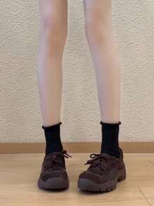 2025新款女士功能性芭蕾舞鞋，厚底玛丽珍鞋，乐福鞋 - 棕色 - 查看 2