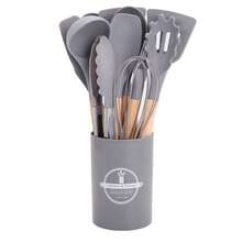 12pcs Silicone Kitchen Utensil Set - Cooking Tools With Stand, Spatula, Spoon, Whisk, Suitable For Non-Stick Pans, Heat Resistant Kitchen Gadgets - Multicolor - View 3