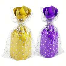 Star Shaped Transparent Resealable Bags - Reusable, Anti-Pollution OPP Plastic Gift Bags With Star Pattern, Suitable For Parties, Events And Crafts, Transparent Heart Design, Event Gift Bags | Heart Pattern Design | Plastic, Christmas, Halloween - Multicolor - View 4