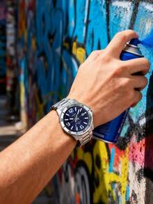 Men's Stainless Steel Strap Analog Quartz Watch, Casual Decoration, Men's Gift MTP-VD01D-2B - Blue Suit - View 6