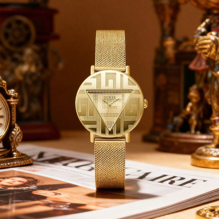 Guess ساعة نسائية كوارتز من GUESS، حالة من الفولاذ المقاوم للصدأ، مناسبة للمناسبات التجارية، هدايا عيد الميلاد، GW0512L2 / GW0512L4 / GW0527L2