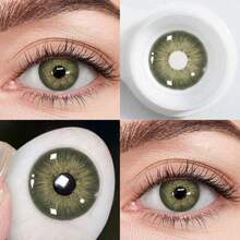 1 Pair Of The Latest Green Large-Diameter Contact Lenses, Suitable For Daily Makeup, Social Activities, Annual One-Time Use, Beauty And Makeup Purposes. - Green - View 2