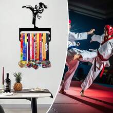 1pc Taekwondo Medal Display Rack, Metal Wall Decor Storage Rack, Athlete Gift