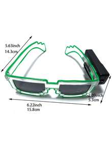 1 Pair Wireless Mosaic LED Luminous Glasses, Modern Neon Design, Unisex Novelty Accessory, Battery Powered (Batteries Not Included), Suitable For Bars, Nightclubs, Festivals, Parties And Clubs, Perfect For Night Life Enthusiasts! - Nhiều màu - Xem 2