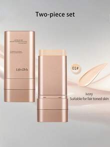 Life Girls 1pc Natural Finish Moisturizing Waterproof Long-Lasting Non-Smudge Luminous Twist-Up Foundation Stick With Brush Applicator, Creates Flawless Complexion