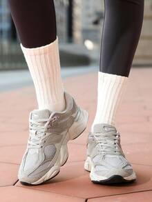 Women's Fashion Gray Casual Sports Shoes, Lightweight Road Running Shoes, Breathable Outdoor Hiking Shoes, Urban Unisex Sneakers, Reflective Chunky Chunky Sneakers (For Wider Feet, Please Order One Size Up, Larger Sizes Available) - 灰色 - 查看 8