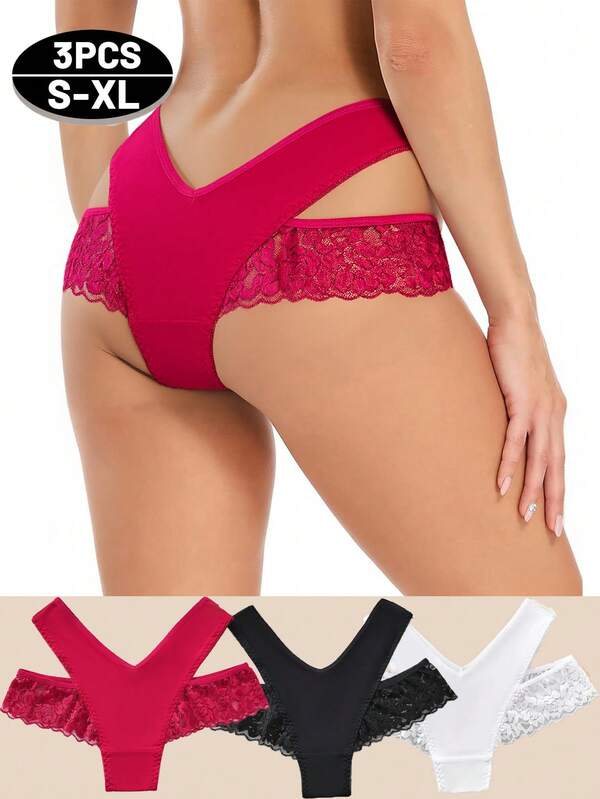 3 peças de calcinhas femininas confortáveis e sensuais
