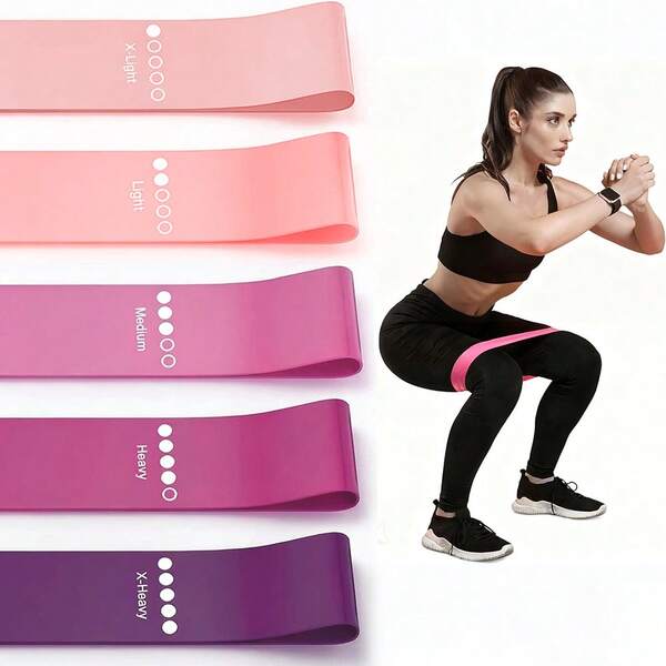 5pcs Resistance Bands Set - Portable Elastic Fitness Bands For Yoga, Pilates, Stretching, Gym And Weight Training - Durable TPE Material, Great For Stretching And Strength Exercises, Pilates Equipment | Multifunctional Fitness Bands | Durable TPE Bands, Gym Accessories