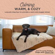 TFKI Best Friends By Sheri Calming Shag Dog Blanket Ultra Soft Faux Fur Pet Throw Anxiety-Relief Lightweight Warm Bed Cover For Dogs And Cats Machine Washable Taupe 40" X 50" - Nâu xám - Xem 2