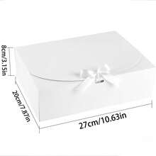1/5 Piece Gift Box With Lid, White Gift Box, 10.6 X 7.8 X 3.1 Inch Bridesmaid Proposal Box With White Ribbon For Wedding Gifts, Birthday Gifts, Party Gifts, Decorations, Valentine's Day Gifts, Bridal Gift Boxes - White - View 15