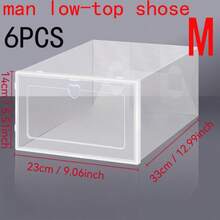 12 件透明可堆叠鞋盒可折叠塑料鞋子收纳整理器心形拉环适用于运动鞋所有鞋子节省空间的模块化架子衣柜壁橱入口卧室宿舍办公室家用堆叠成鞋架鞋柜