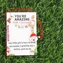 15件套圣诞系列钥匙扣套装，附赠“圣诞快乐”贺卡，幸运礼物，团队礼物，励志礼物，圣诞礼物，幸运礼物，生日礼物 - 彩色 - 查看 8