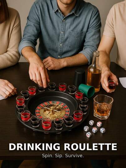 A Russian Roulette Wheel For Bar/KTV Parties, A Roulette Wheel Game, A Drinking Game To Enhance The Atmosphere And Add To The Drinking Experience.