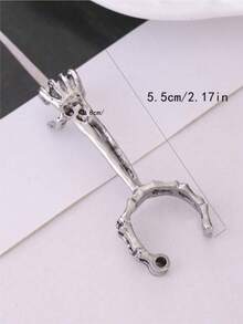 1pc Adjustable Skull Hand Cigarette Ring - Retro Weathered Silver, Black, Gold - Personalized Statement Jewelry, Suitable For Halloween/Music Festivals/Daily Wear - Multicolor - View 8