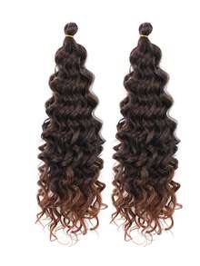 2Pcs/Set 18Inch Ocean Wave Crochet Braid Hair Hawaii Afro Curls Natural Synthetic Braiding Hair Extensions For Women - Multicolor - View 9