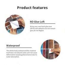 9/11/25pcs Brick Pattern Kitchen Tile Stickers, Kitchen Oil-Proof Stickers, Faux Marble & Crystal Wall Paper For Bathroom Renovation, Self-Adhesive Tile Stickers For Old House Remodeling - Yellow - View 5