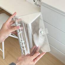 A6 拡大透明グリッター PVC ルーズリーフシェルカラークリップナローバージョンルーズリーフブック 3inch 6inch Guka ブック小さなカード収納 - ダスティブルー - チェックする 15